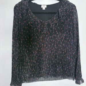 J. Crew Women's Black and Pink long sleeve blouse size XS